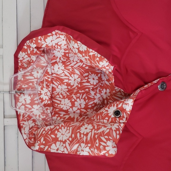 American Eagle Outfitters bright orange and floral reversible woman vest M - Picture 2 of 5